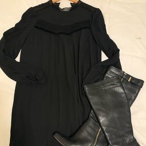 Ann Taylor Boho black lace dress